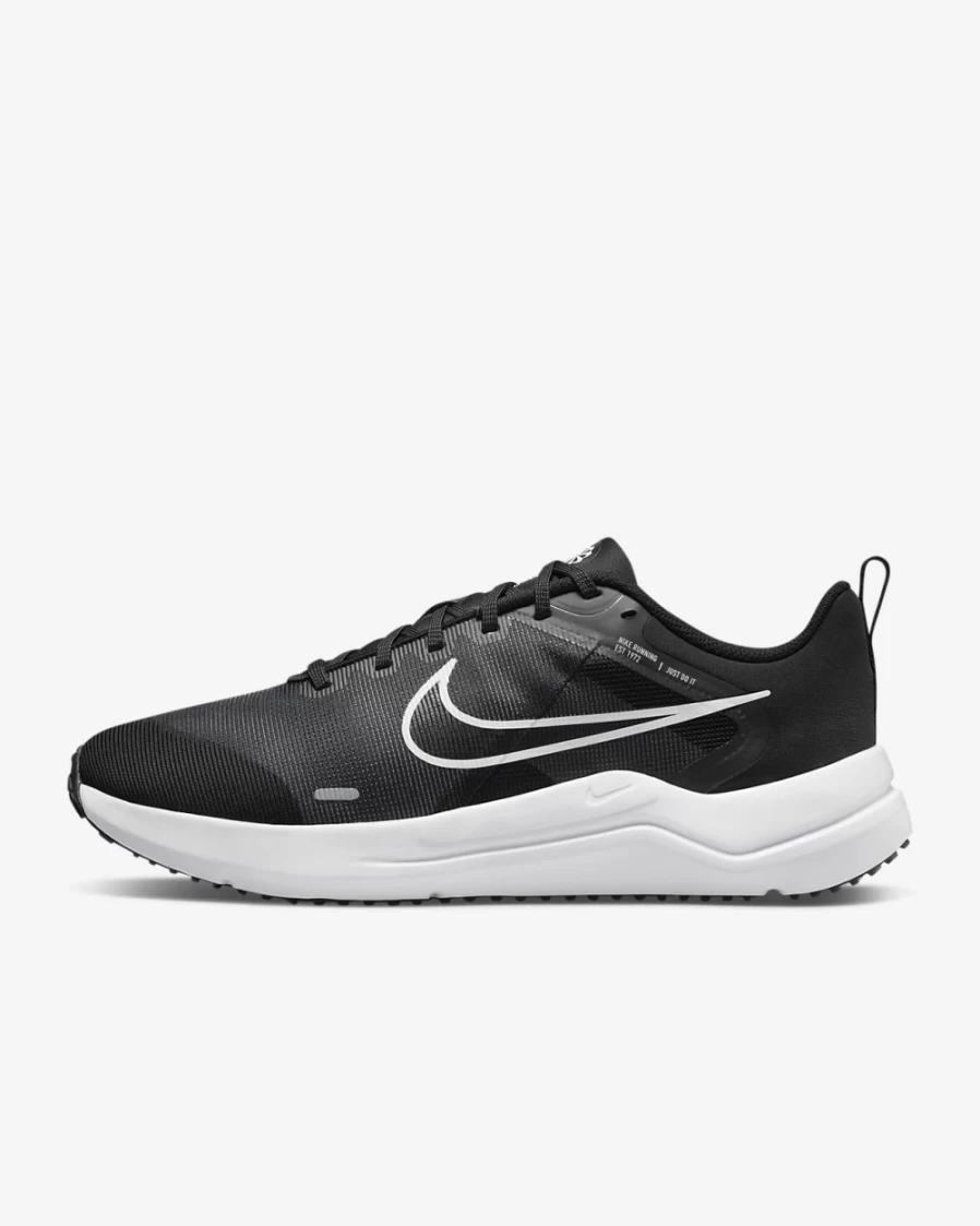 Nike Downshifter 12 Men's Extra Wide Road Running Shoes - Black/Dark Smoke Grey/Pure Platinum/White