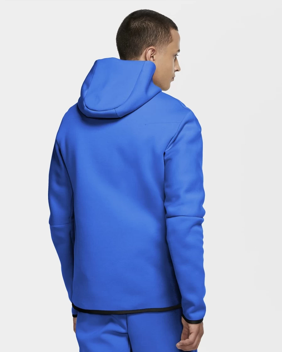 Nike Men's Game Royal/Black Tech Fleece Full-Zip Hoodie - Sportswear Comfort & Style