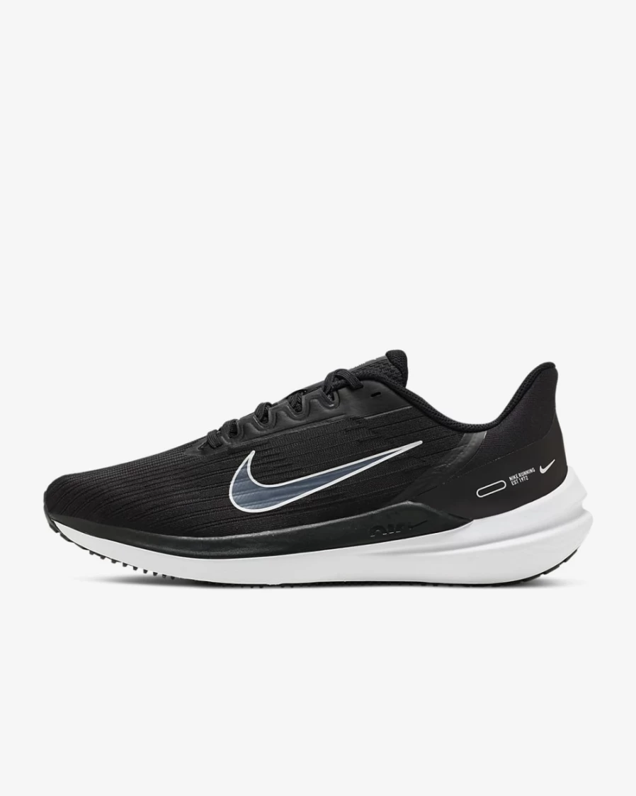 Nike Winflo 9 Men's Road Running Shoes - Black/Dark Smoke Grey/White