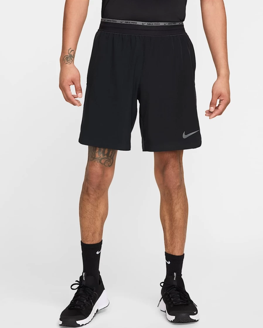 Nike Men's Dri-FIT Flex Rep Pro 8" Training Shorts - Black/Iron Grey, Unlined, Moisture-Wicking, Lightweight Workout Shorts for Gym & Running