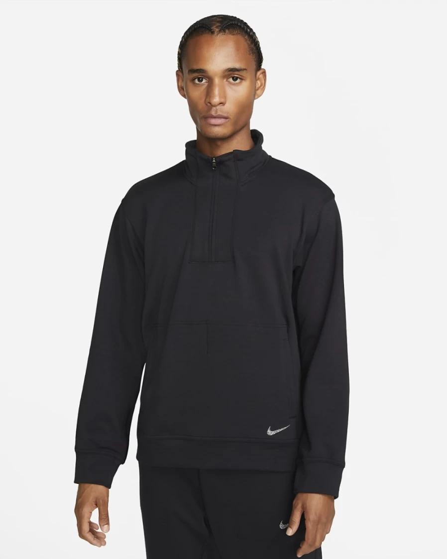 Nike Dri-FIT Men's Black Yoga Restore 1/4-Zip Performance Top