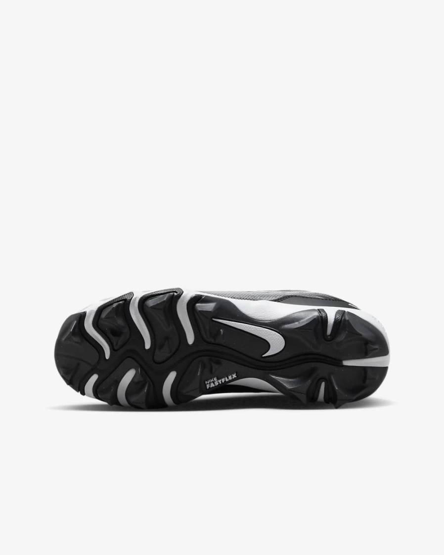 Nike Alpha Huarache 4 Keystone Kids' Baseball Cleats for Boys & Girls - Black/Dark Smoke Grey/Light Smoke Grey/White
