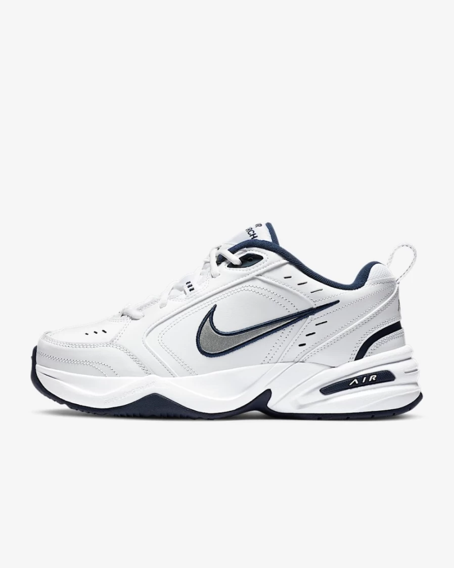 Nike Air Monarch IV Men's Training Shoes - White/Metallic Silver
