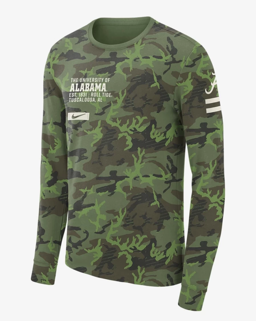 Nike Men's Alabama Crimson Tide Treeline Long Sleeve Crewneck T-Shirt
