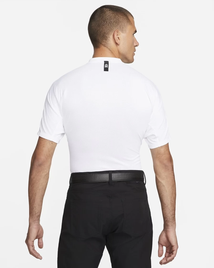 Nike Dri-FIT ADV Tiger Woods Men's Golf Polo Shirt - White/Black, Moisture-Wicking, Performance Fit