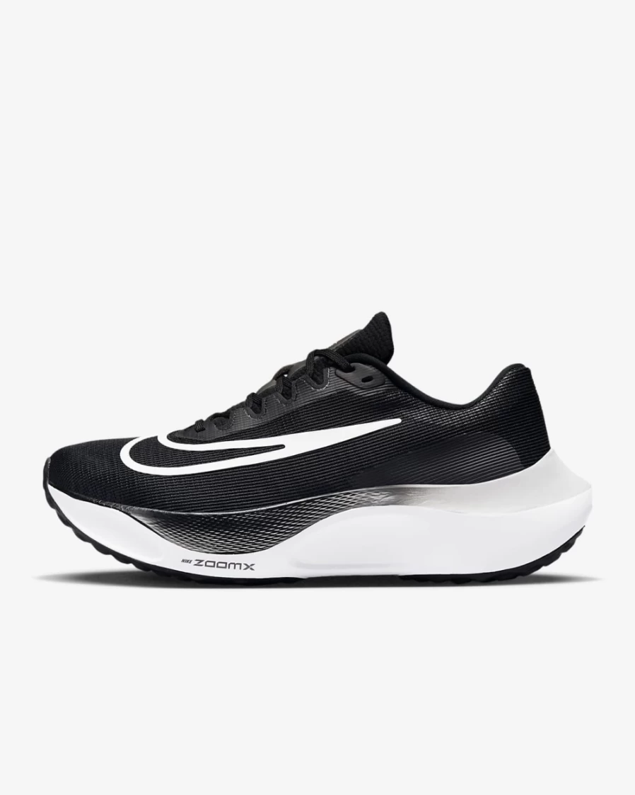 Nike Zoom Fly 5 Men's Road Running Shoes - Black/White | Lightweight & Responsive for Training & Racing