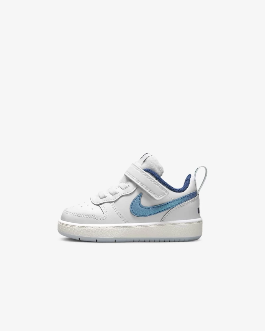 Nike Court Borough Low 2 SE Summit White Glacier Blue Toddler Shoes for Boys and Girls