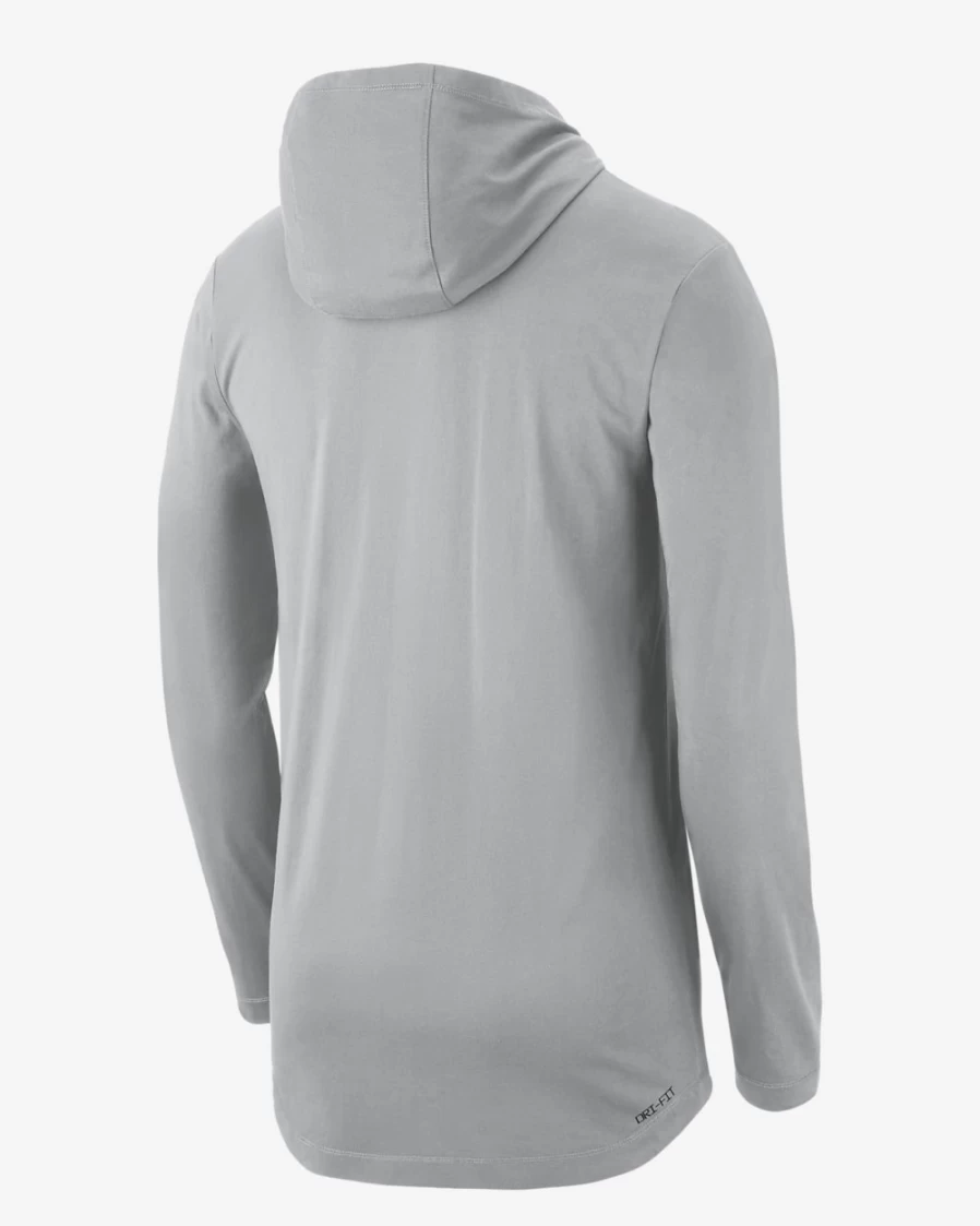 Nike Men's Dri-FIT Long-Sleeve Hooded T-Shirt - Penn State, Flat Silver