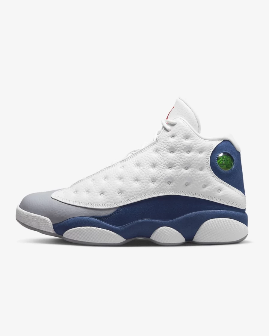 Nike Air Jordan 13 Retro Men's Basketball Shoes - White, French Blue, Light Steel Grey, Fire Red