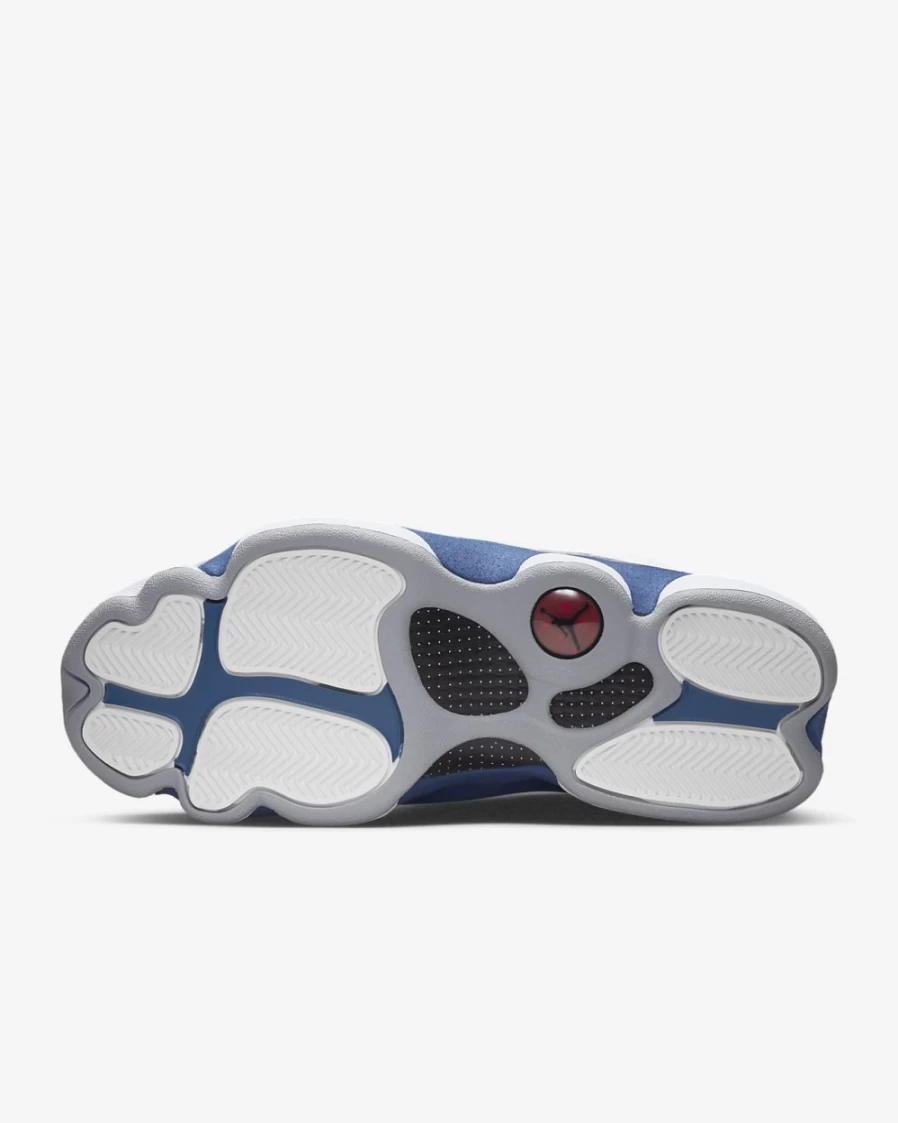 Nike Air Jordan 13 Retro Men's Basketball Shoes - White, French Blue, Light Steel Grey, Fire Red