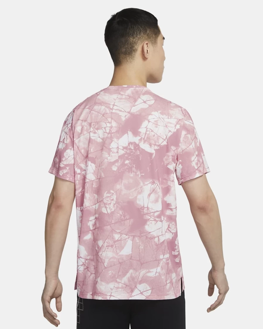 Nike Men's Dri-FIT Pro Allover Print Short-Sleeve T-Shirt in Elemental Pink/Black
