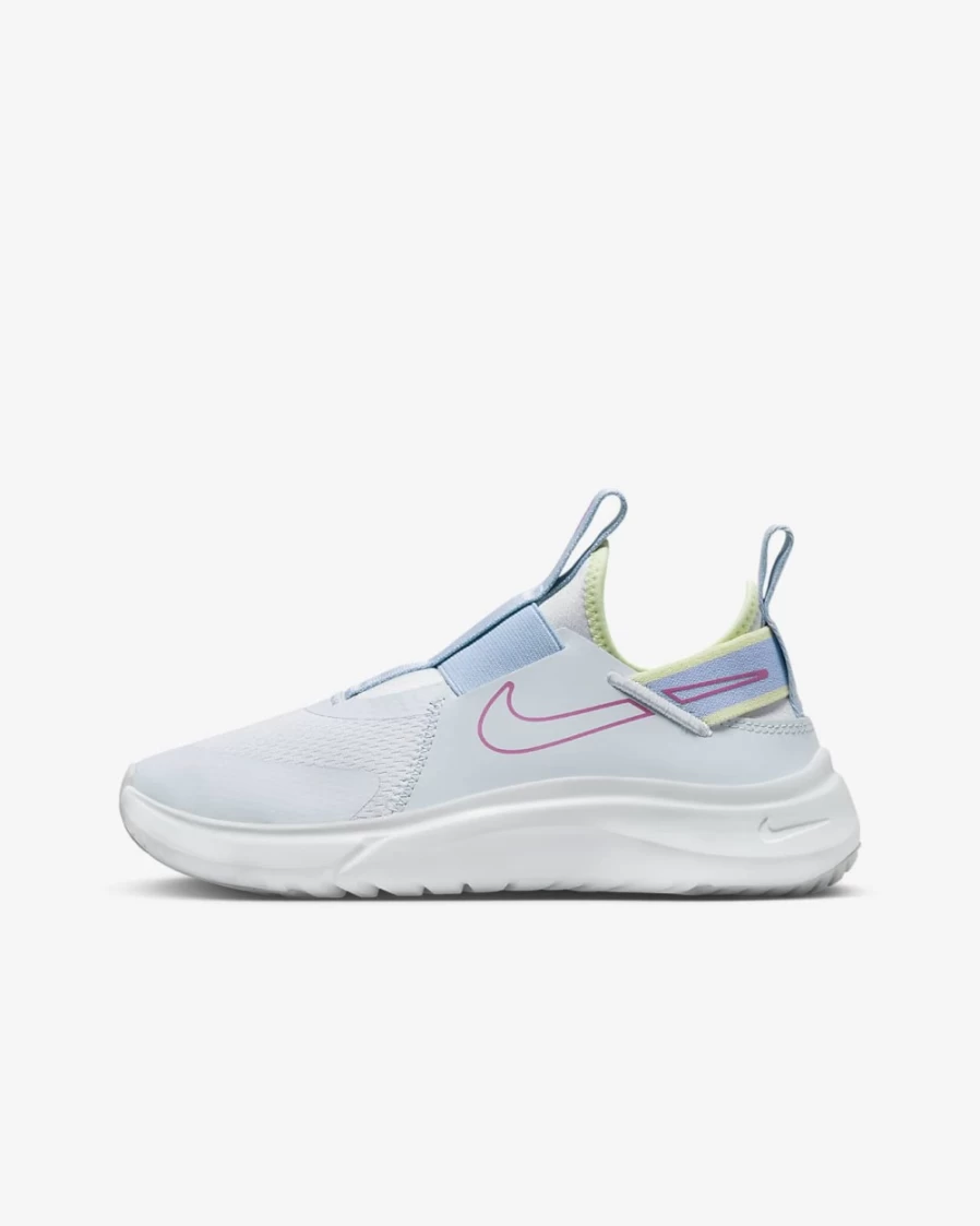 Nike Flex Plus Big Kids' Road Running Shoes for Boys & Girls - Football Grey/Cobalt Bliss/Citron Tint/Cosmic Fuchsia