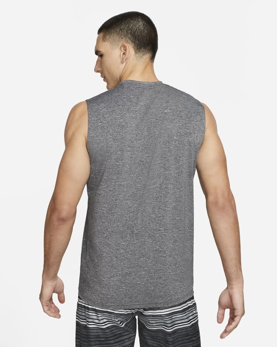 Nike Men's Black Hydroguard Sleeveless Swim Shirt - Quick-Dry UV Protection Top