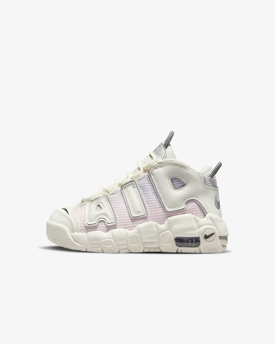 Nike Air More Uptempo Kids' Shoes for Boys & Girls - Sail/Light Thistle/Pink Foam/Black