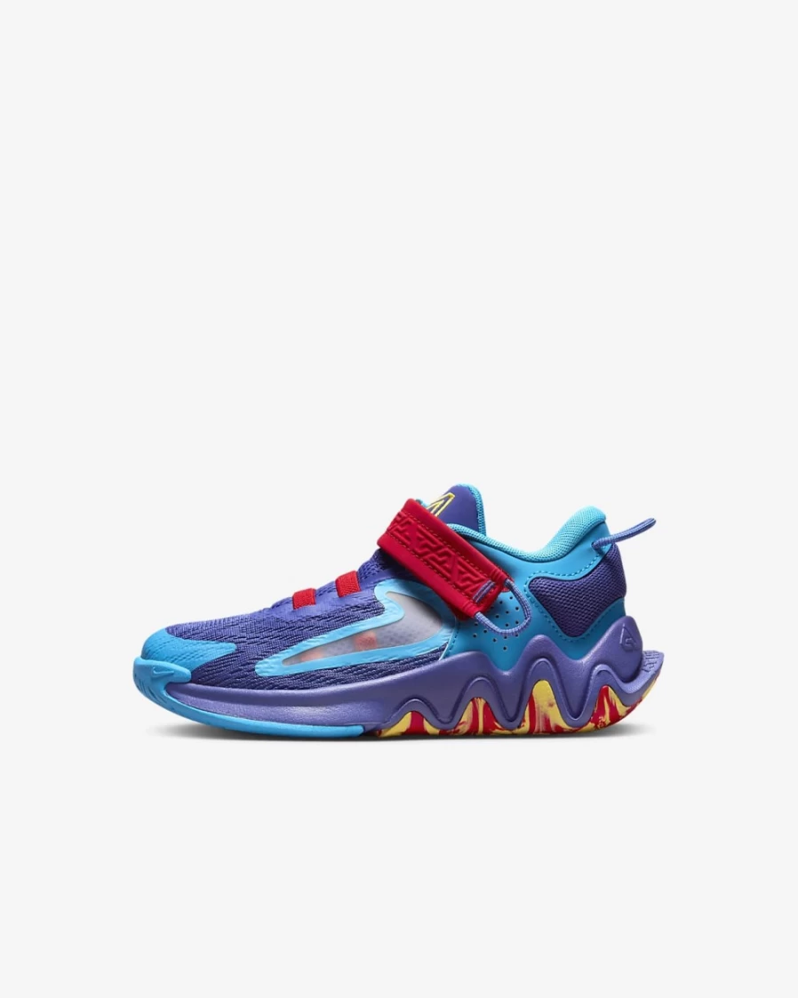 Nike Giannis Immortality 2 Kids' Basketball Shoes - Lapis/Laser Blue/University Red/Yellow Strike - Unisex Boys Girls