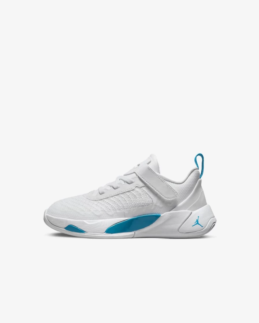 Nike Luka 1 Little Kids' Basketball Shoes - White/Neo Turquoise/Bright Crimson/Metallic Silver for Boys and Girls