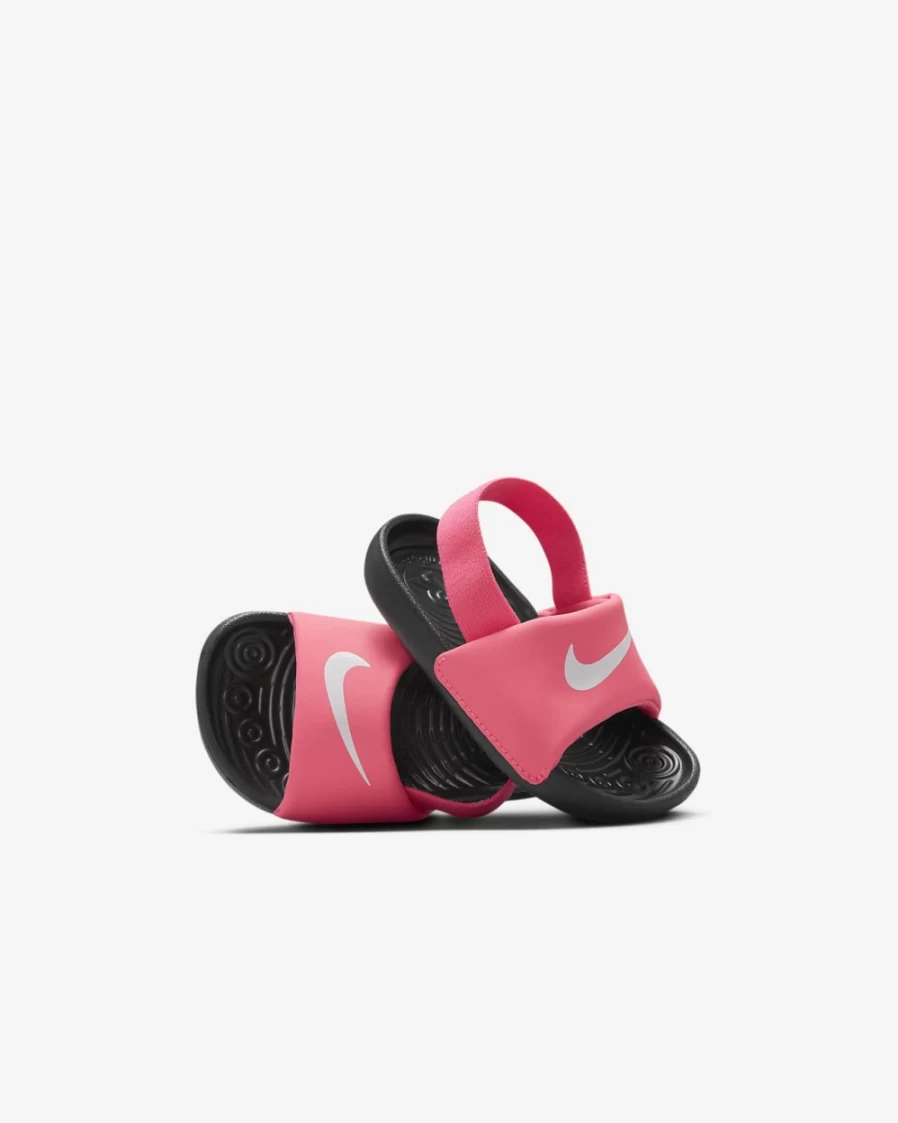 Nike Kawa Baby Toddler Slides for Boys and Girls - Digital Pink, Black, and White Comfortable Sandals