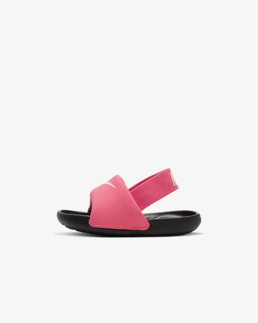 Nike Kawa Baby Toddler Slides for Boys and Girls - Digital Pink, Black, and White Comfortable Sandals