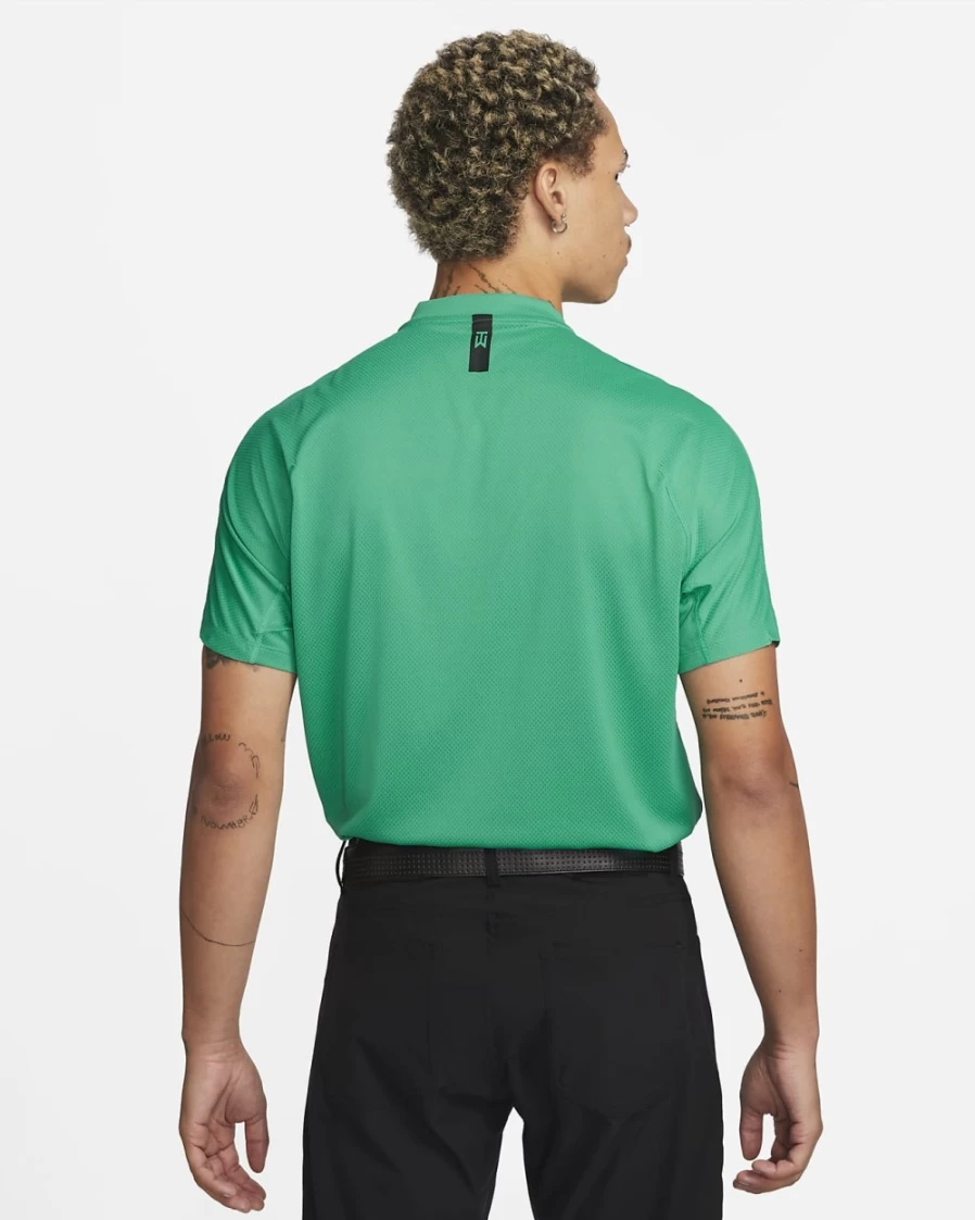 Nike Dri-FIT ADV Tiger Woods Men's Golf Polo Shirt - Neptune Green/Black, Moisture-Wicking, Printed Design