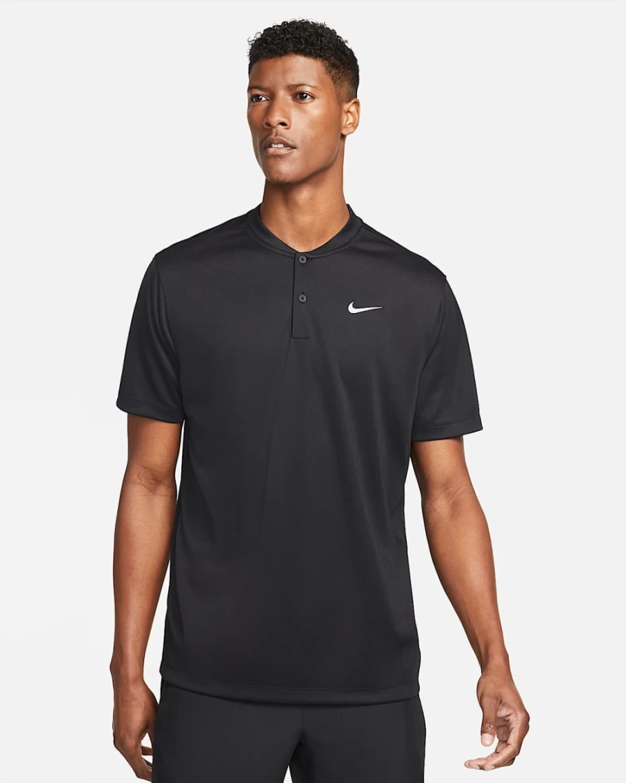 NikeCourt Dri-FIT Men's Tennis Polo Shirt - Black & White Performance Top