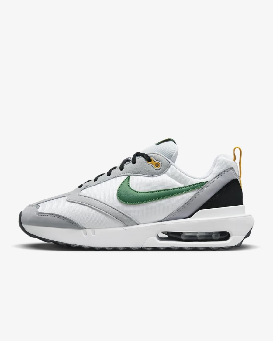 Nike Air Max Dawn Men's Shoes - White/Black/University Gold/Gorge Green Running Sneakers for Men