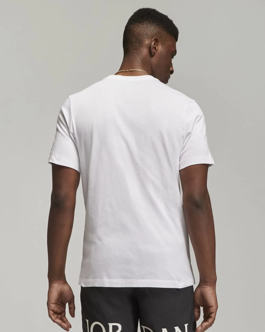 Nike Jordan Air Men's T-Shirt - White/Black/Black Athletic Tee
