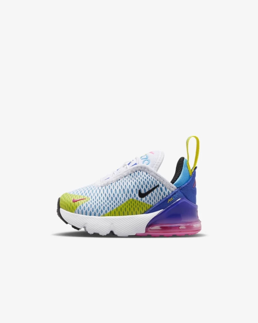 Nike Air Max 270 Toddler Shoes for Boys & Girls - White/Hyper Royal/Pink Spell/Black