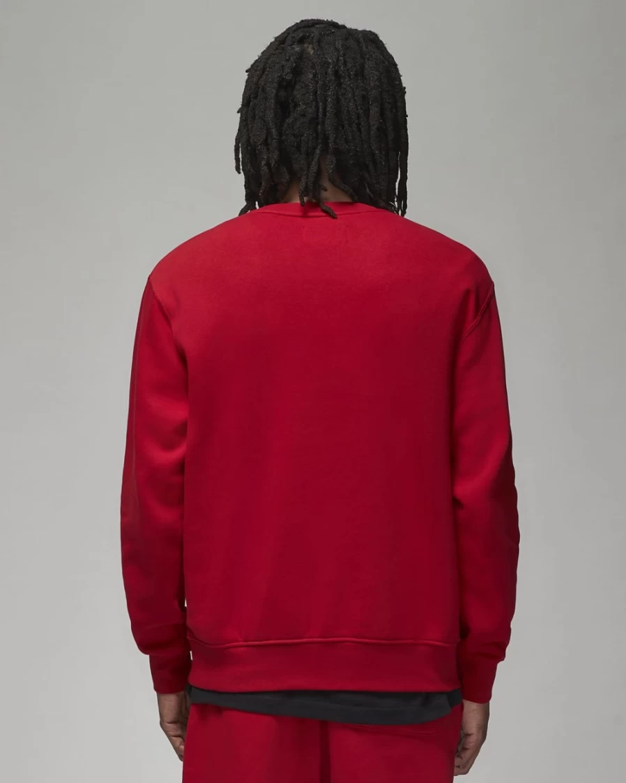 Nike Jordan Brooklyn Fleece Men's Crew-Neck Sweatshirt - Gym Red/White