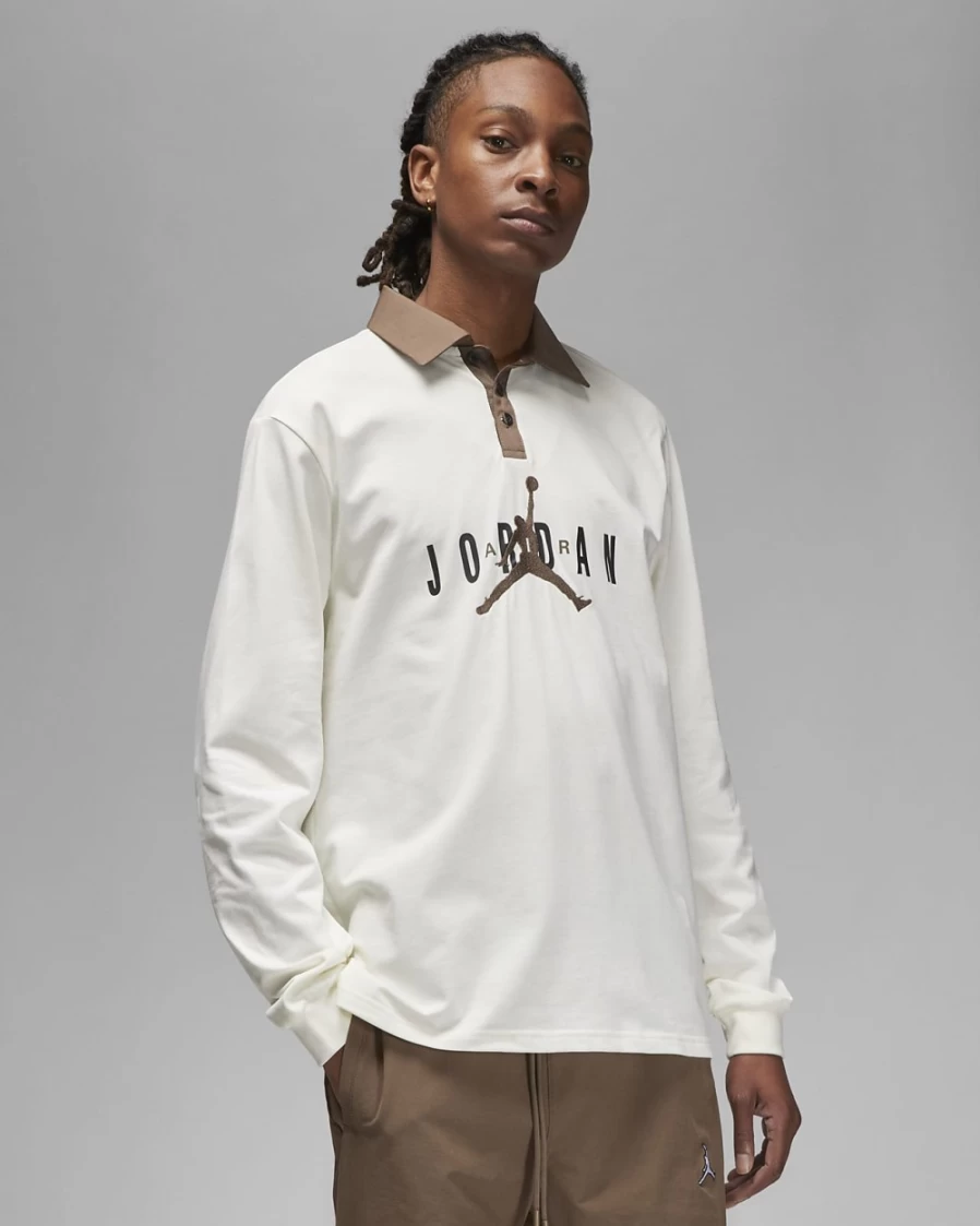Nike Jordan Essentials Men's Rugby Top - Sail/Palomino Colorway