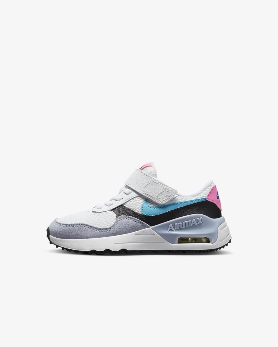 Nike Air Max SYSTM Kids' Shoes - White/Black/Blue Whisper/Blue Lightning - Unisex Boys & Girls Running Sneakers