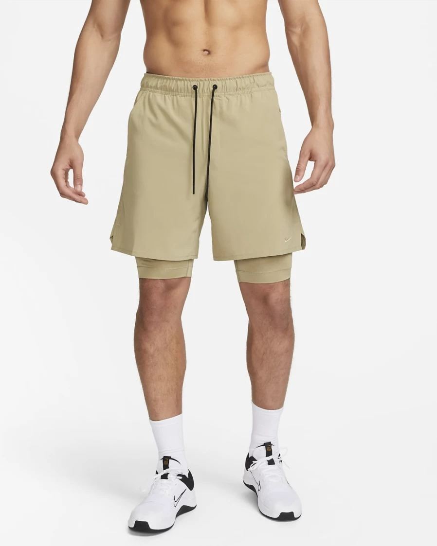 Nike Dri-FIT Unlimited Men's 7" 2-in-1 Versatile Shorts in Neutral Olive/Black