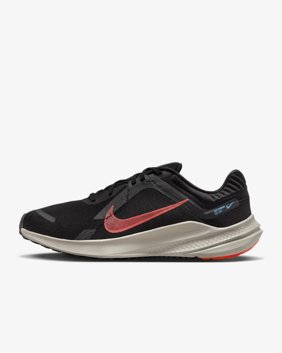 Nike Quest 5 Men's Road Running Shoes - Black/Cobblestone/Laser Blue/Bright Crimson