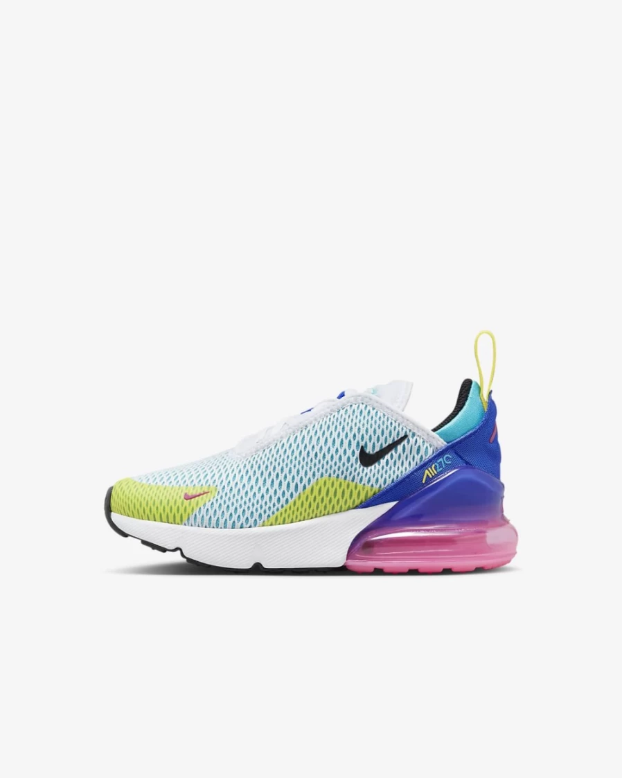 Nike Air Max 270 Little Kids' Shoes - White/Hyper Royal/Pink Spell/Black - Unisex Boys & Girls Running Sneakers