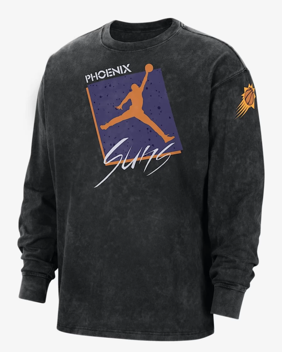 Nike Jordan Max90 NBA Phoenix Suns Courtside Statement Edition Men's Black Long-Sleeve T-Shirt