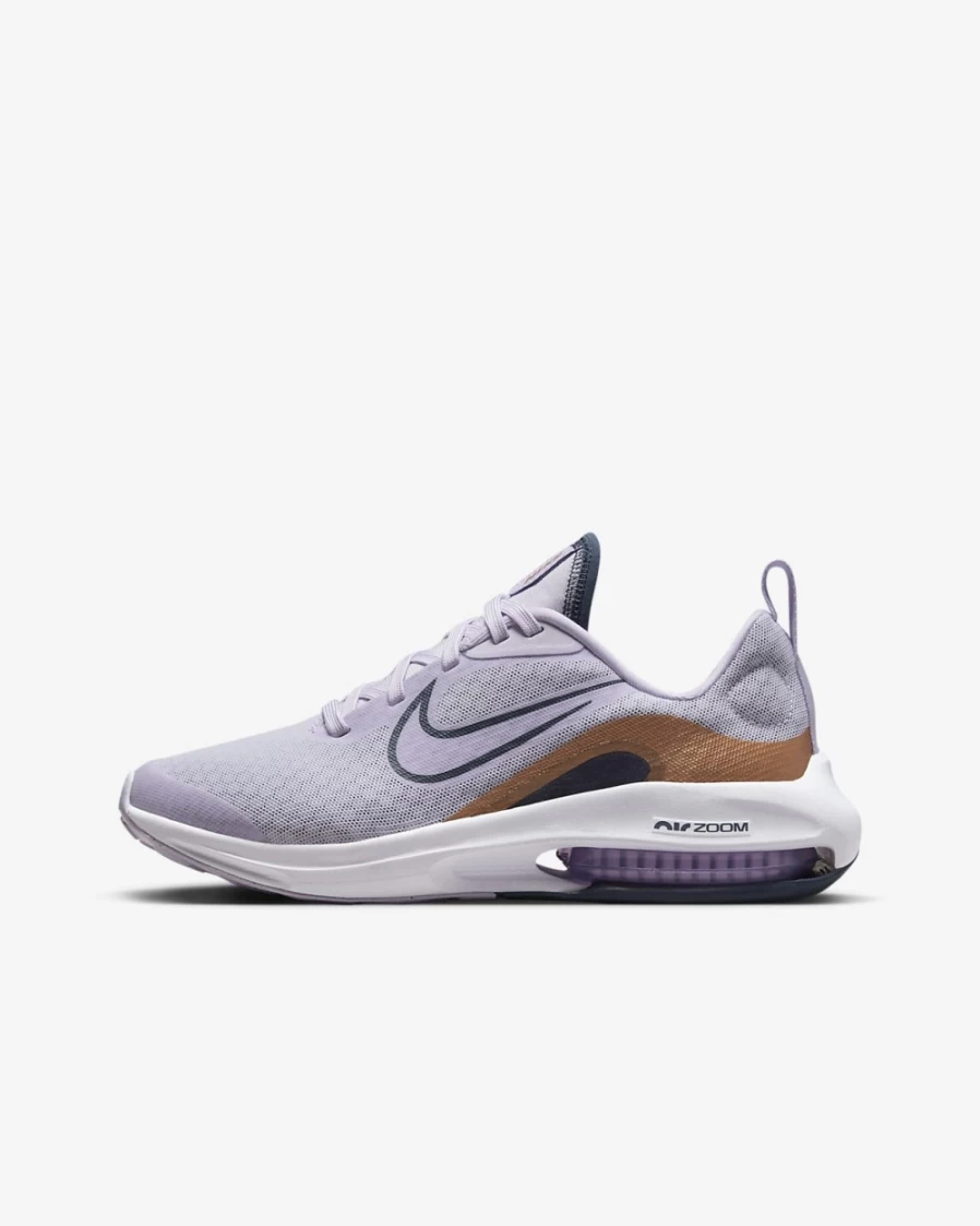 Nike Air Zoom Arcadia 2 Big Kids' Road Running Shoes for Boys & Girls - Barely Grape/Metallic Copper/Violet Frost/Thunder Blue