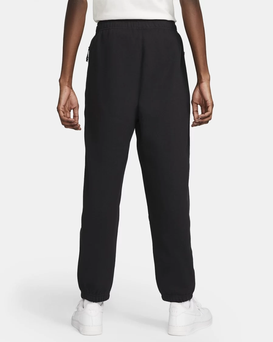 Nike Men's Solo Swoosh Fleece Pants - Black/White Comfort Fit Joggers
