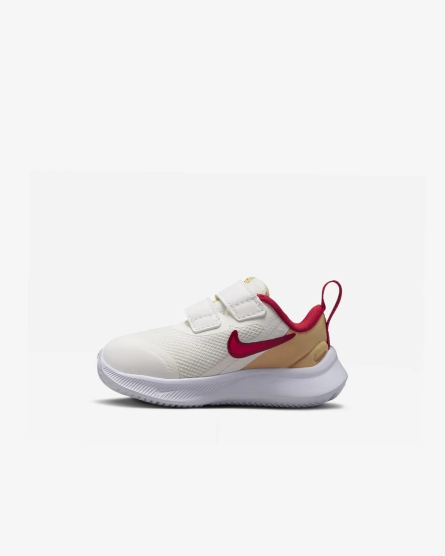 Nike Star Runner 3 Baby Toddler Shoes for Boys & Girls - Sail, Sesame, Red Clay, Bright Crimson Colors