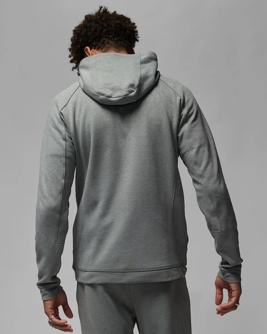 Nike Jordan Dri-FIT Sport Men's Air Fleece Full-Zip Hoodie - Dark Grey Heather/Black