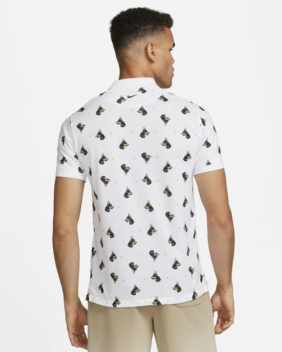 Nike Men's Slim-Fit Printed Polo Shirt in White