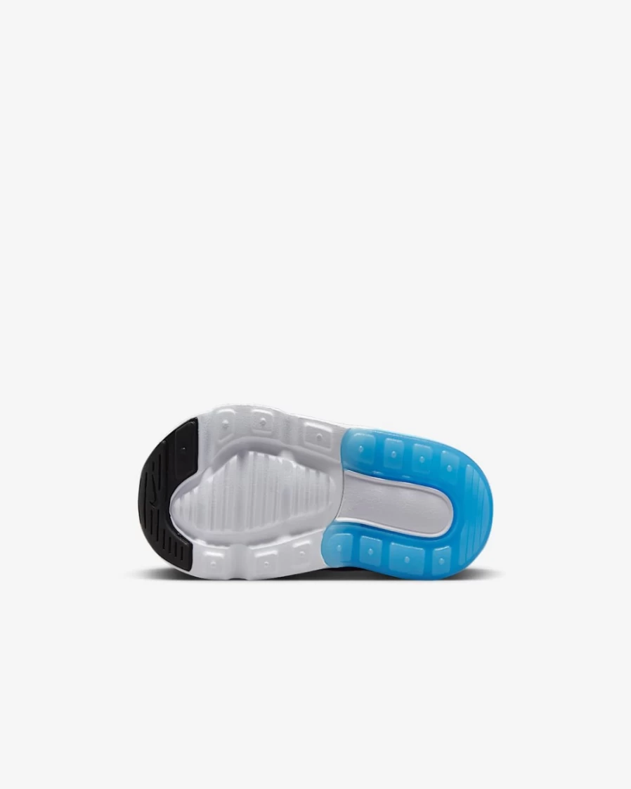 Nike Air Max 270 Light Smoke Grey Laser Orange Baltic Blue Iron Grey Baby Toddler Shoes for Boys and Girls