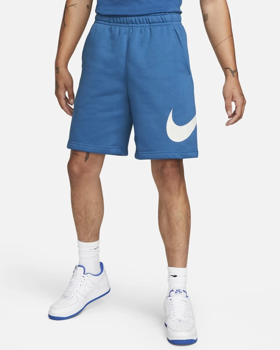 Nike Men's Dark Marina Blue Sportswear Club Graphic Shorts | Athletic Casual Shorts