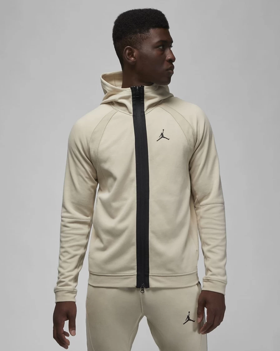 Nike Jordan Dri-FIT Sport Men's Full-Zip Hoodie - Rattan/Black/Black