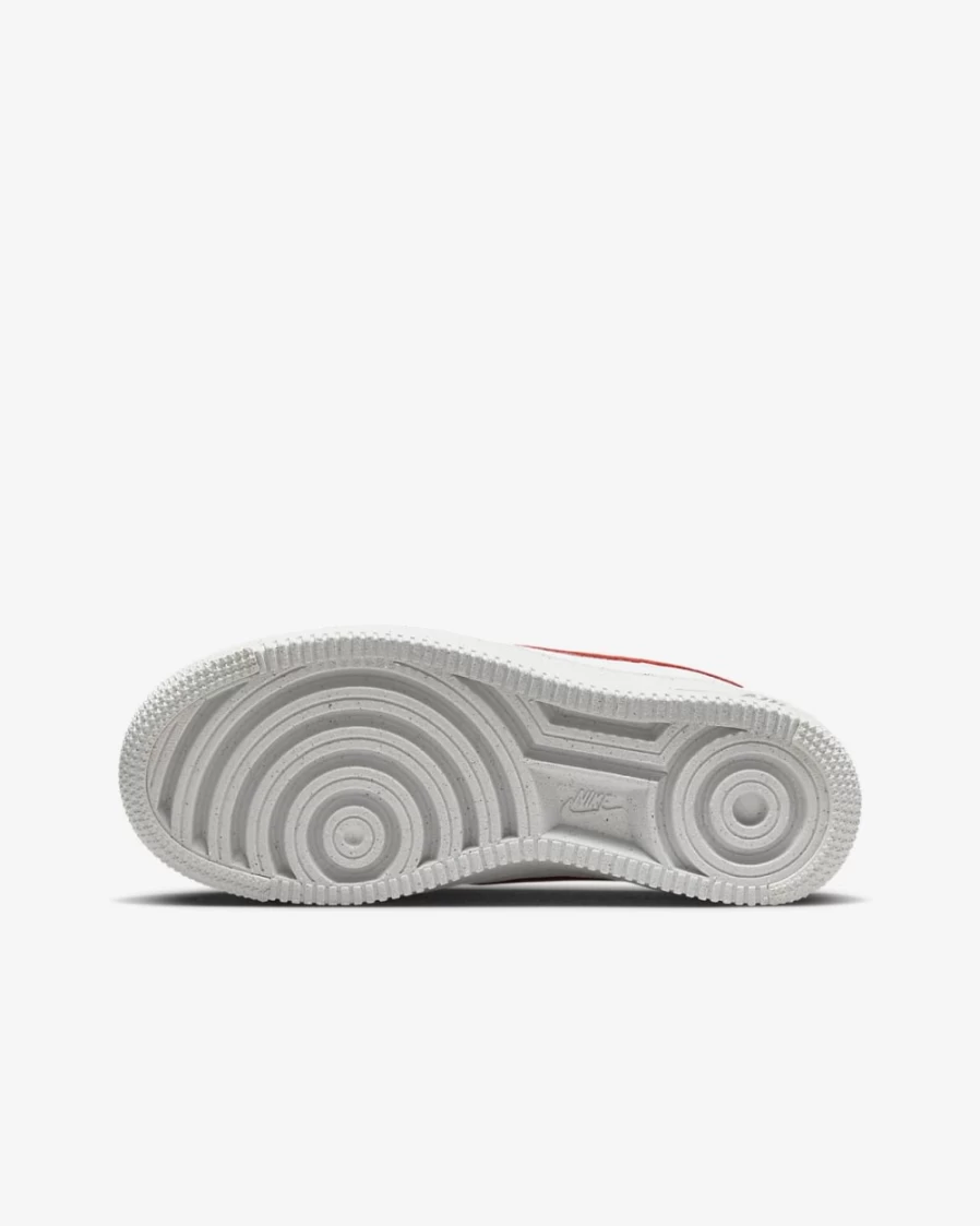 Nike Air Force 1 Crater Big Kids' Sneakers in White/White/Volt/Habanero Red for Boys and Girls