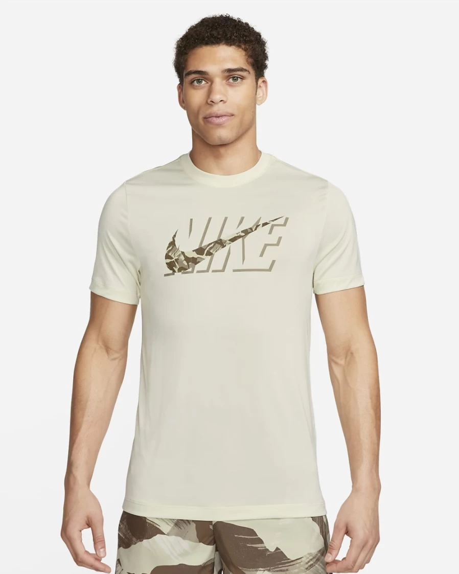 Nike Dri-FIT Men's Training T-Shirt - Coconut Milk Color, Moisture-Wicking Workout Top
