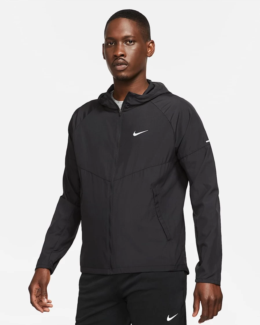 Nike Repel Miler Men's Water-Resistant Running Jacket - Black/Black