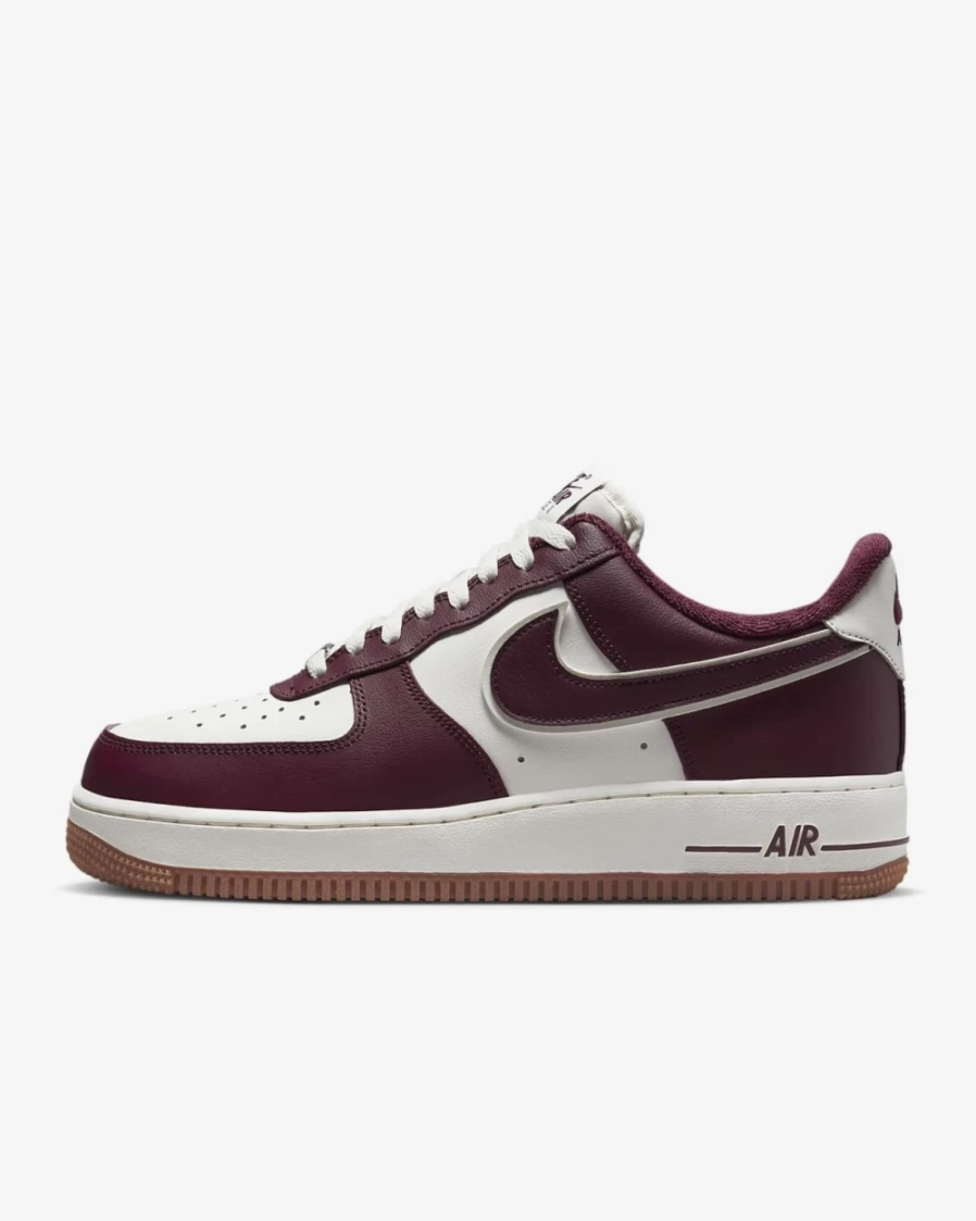 Nike Air Force 1 '07 LV8 Men's Shoes in Sail/Gum Medium Brown/Night Maroon - Official Nike Men's Sneakers