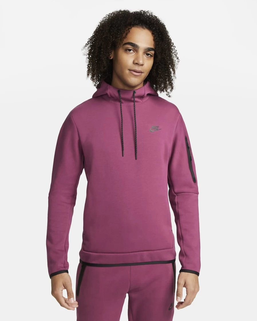 Nike Tech Fleece Men's Hoodie Pullover - Rosewood/Black, Sportswear Comfort & Style