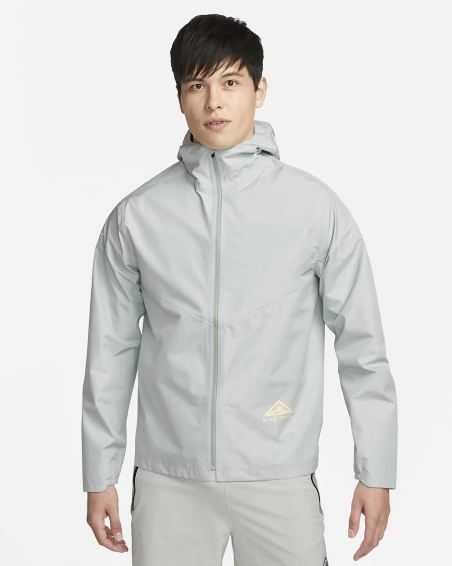 Nike Men's GORE-TEX INFINIUM Trail Running Jacket - Light Silver/Citron Pulse Waterproof Windproof
