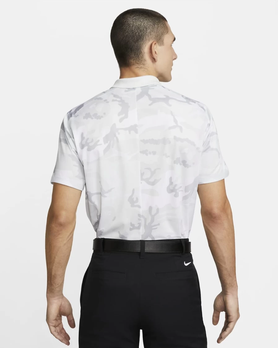 Nike Dri-FIT Victory+ Men's Golf Polo Shirt - Photon Dust/Summit White/Black Camo Design - Moisture-Wicking Performance Top