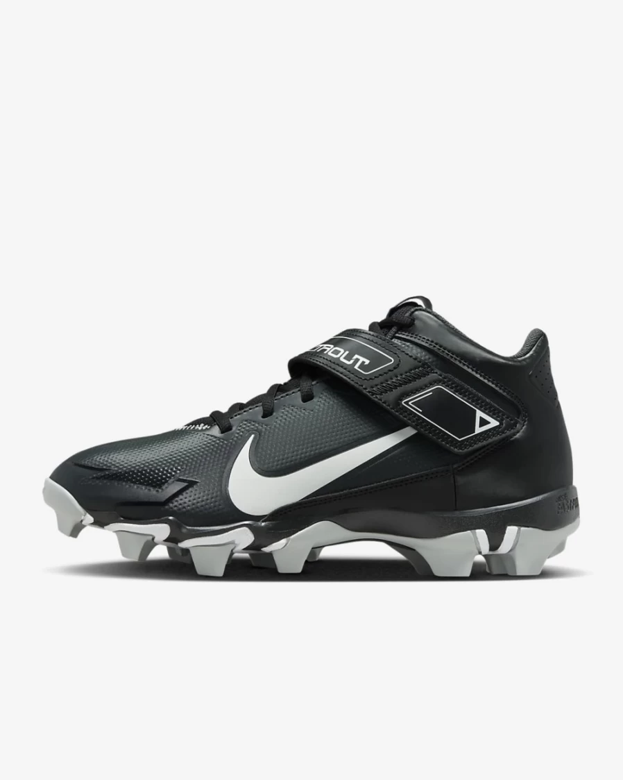 Nike Force Trout 8 Keystone Black Dark Smoke Grey Light Smoke Grey White Men's Baseball Cleats